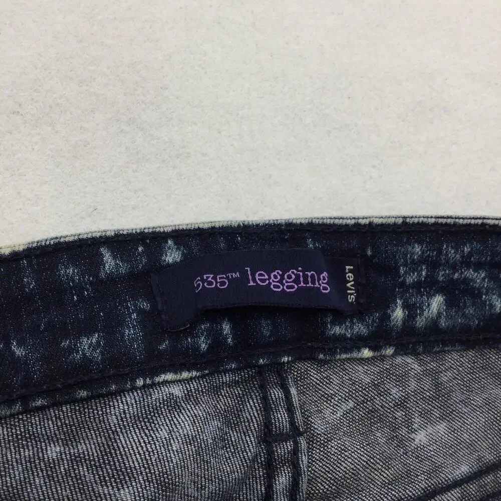 Levis 535 Legging Jegging Jeans Juniors 13 Blue Acid Wash Slim Stretch Denim